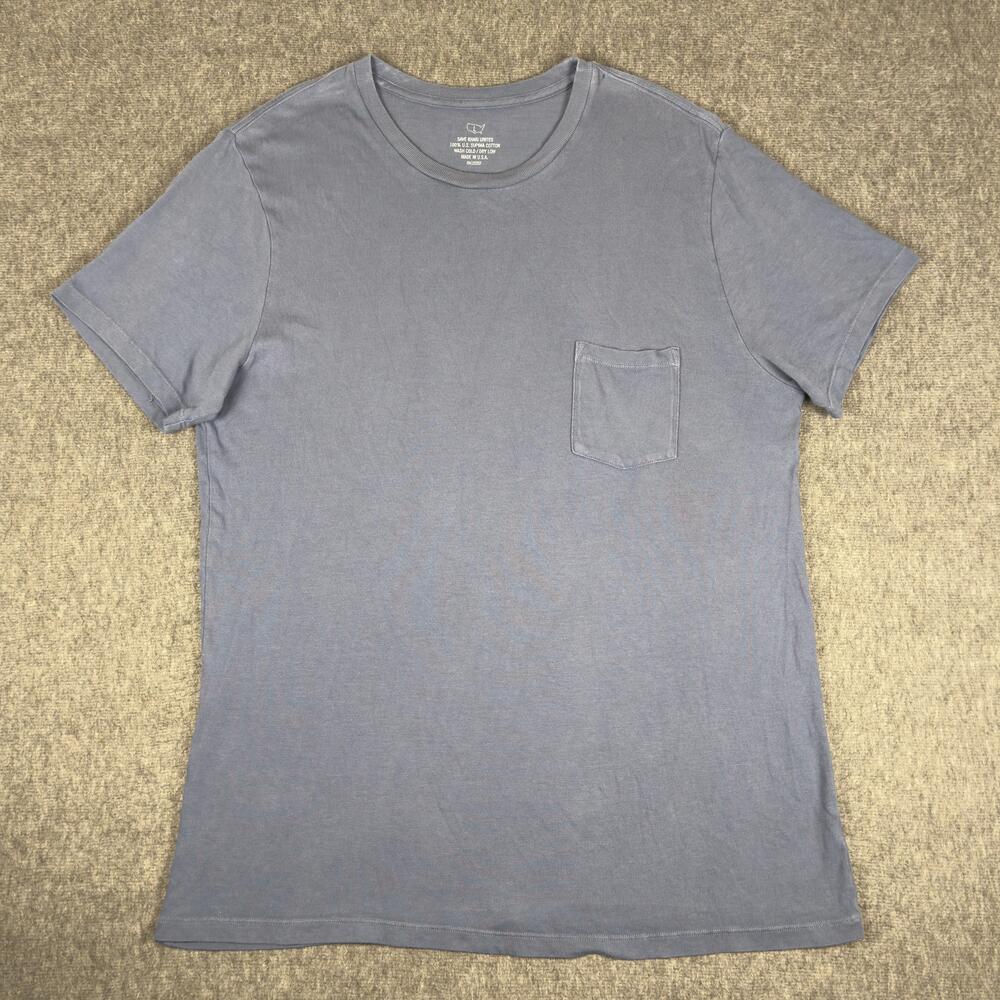Save Khaki United Shirt Mens Large Blue Supima Pocket Tee T-Shirt USA Soft